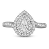 Thumbnail Image 3 of Pear & Round-Cut Diamond Double Halo Engagement Ring 7/8 ct tw 14K White Gold