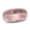 Thumbnail Image 1 of Hammered Beveled Wedding Band 14K Rose Gold 6mm