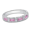 Thumbnail Image 0 of Kirk Kara Natural Pink Sapphire & Diamond Wedding Band 1/20 ct tw 14K White Gold