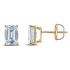 Thumbnail Image 1 of Emerald-Cut Lab-Created Diamond Solitaire Stud Earrings 4 ct tw 14K Yellow Gold (F/SI2)
