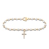 Thumbnail Image 1 of Children's Diamond & Freshwater Cultured Pearl Bracelet 1/20 ct tw Round 18K Yellow Gold 4"
