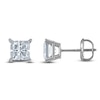 Thumbnail Image 1 of Certified Princess-Cut Diamond Solitaire Stud Earrings 1-1/5 ct tw 14K White Gold (I/I1)