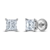 Thumbnail Image 2 of Certified Princess-Cut Diamond Solitaire Stud Earrings 1-1/5 ct tw 14K White Gold (I/I1)