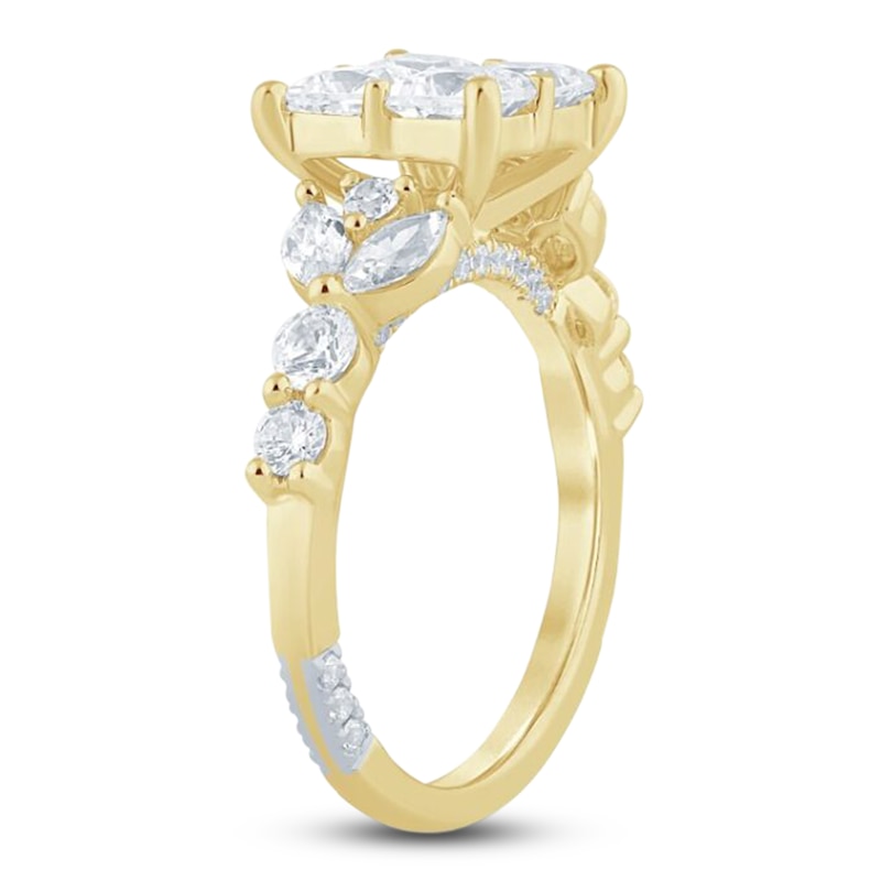 Main Image 2 of Pnina Tornai Diamond Princess-Cut Quad Engagement Ring 3 ct tw 14K Yellow Gold