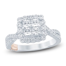 Pnina Tornai Diamond Princess-Cut Quad Engagement Ring 1-3/4 ct tw 14K White Gold