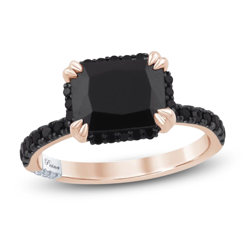 Main Image 1 of Pnina Tornai Emerald-Cut Black Diamond Engagement Ring 3 ct tw 14K Rose Gold