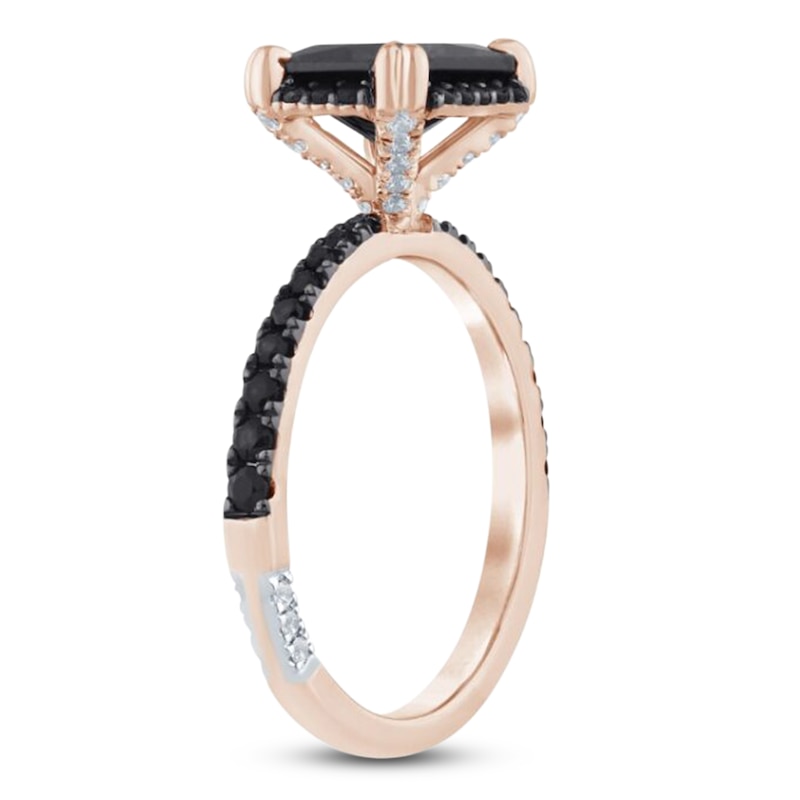 Pnina Tornai Emerald-Cut Black Diamond Engagement Ring 3 ct tw 14K Rose Gold