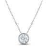 Thumbnail Image 0 of Certified Round-Cut Diamond Bezel-Set Solitaire Necklace 1/2 ct tw 14K White Gold 18" (I1/I)