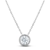 Thumbnail Image 1 of Certified Round-Cut Diamond Bezel-Set Solitaire Necklace 1/2 ct tw 14K White Gold 18" (I1/I)