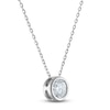 Thumbnail Image 1 of Certified Round-Cut Diamond Bezel-Set Solitaire Necklace 1/2 ct tw 14K White Gold 18" (I1/I)