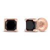 Thumbnail Image 2 of Princess-Cut Black Diamond Solitaire Stud Earrings 2 ct tw 14K Rose Gold