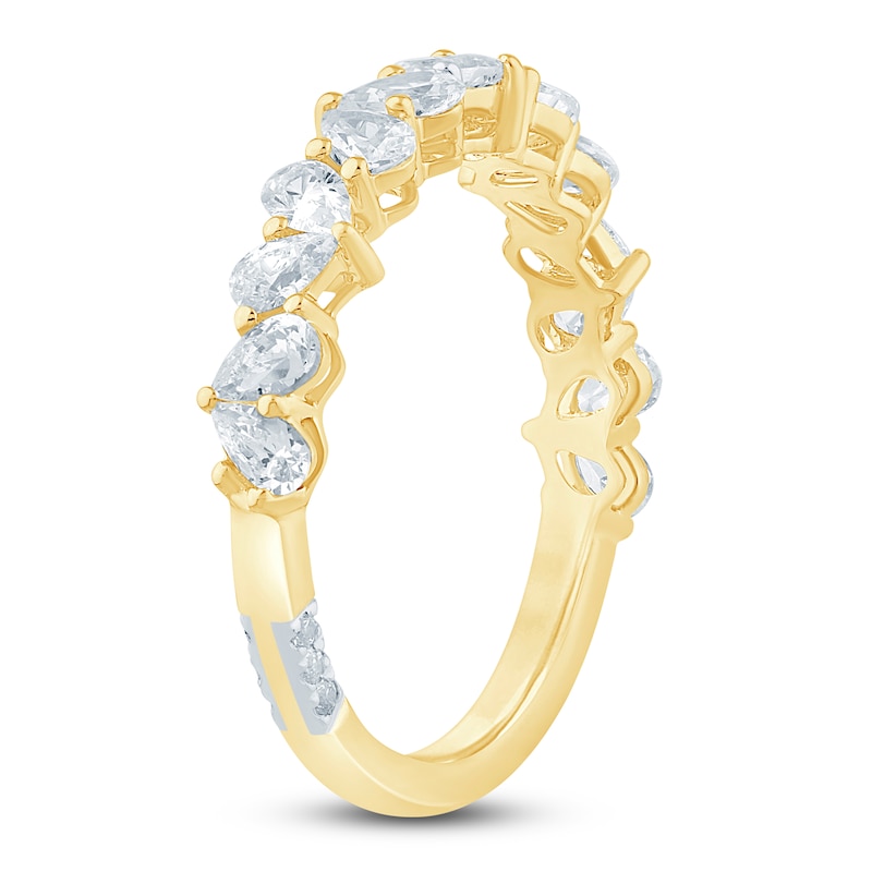 Main Image 2 of Pnina Tornai Pear-Shaped Lab-Grown Diamond Anniversary Ring 1 ct tw 14K Yellow Gold