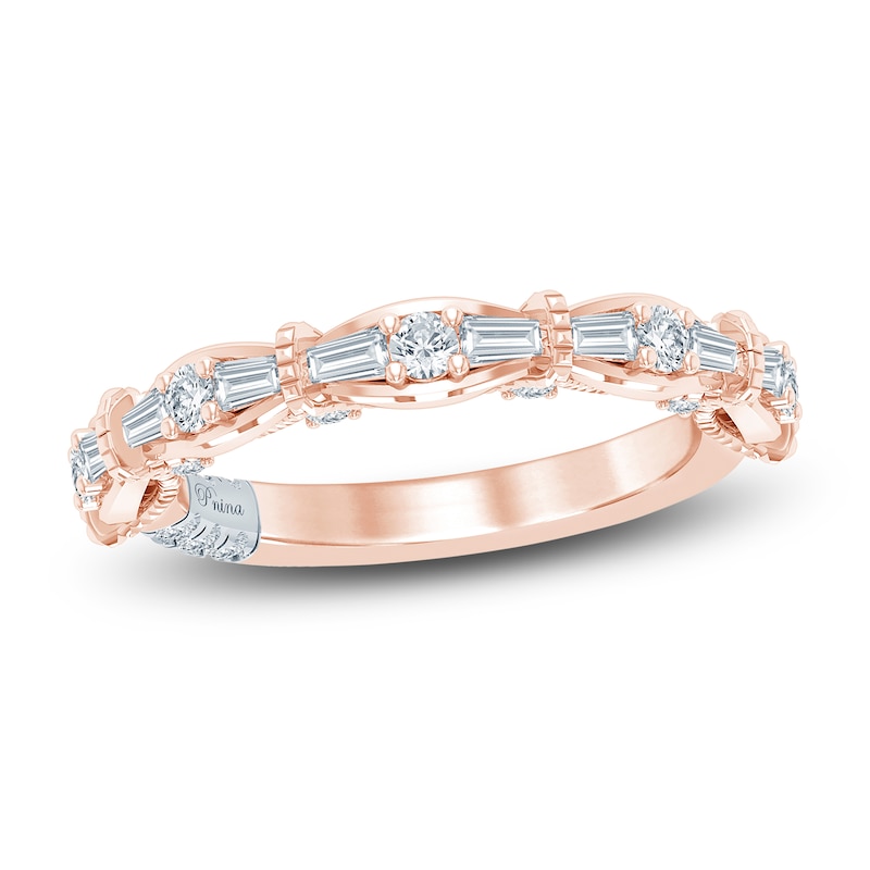 Main Image 1 of Pnina Tornai Baguette & Round-Cut Diamond Anniversary Ring 1/2 ct tw 14K Rose Gold