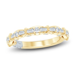 Pnina Tornai Baguette & Round-Cut Diamond Anniversary Ring 1/2 ct tw 14K Yellow Gold