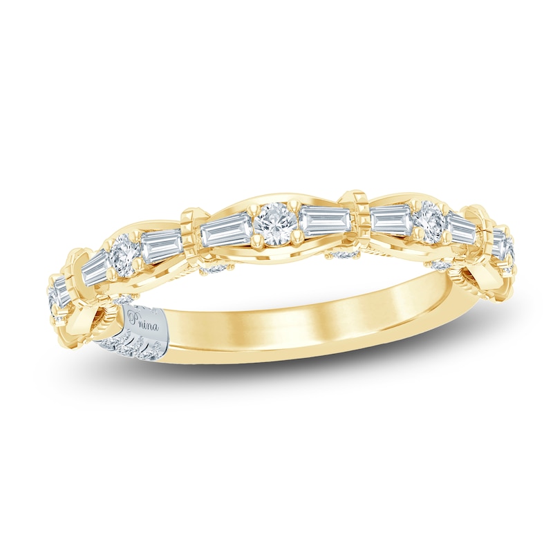 Main Image 1 of Pnina Tornai Baguette & Round-Cut Diamond Anniversary Ring 1/2 ct tw 14K Yellow Gold