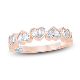 Pnina Tornai Pear-Shaped Lab-Grown Diamond Hearts Anniversary Ring 3/4 ct tw 14K Rose Gold