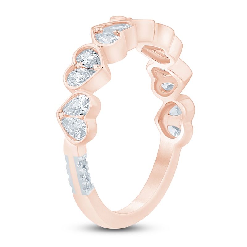 Main Image 2 of Pnina Tornai Pear-Shaped Lab-Grown Diamond Hearts Anniversary Ring 3/4 ct tw 14K Rose Gold