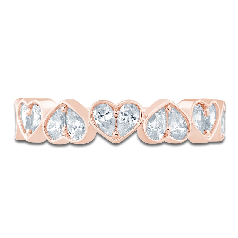 Main Image 3 of Pnina Tornai Pear-Shaped Lab-Grown Diamond Hearts Anniversary Ring 3/4 ct tw 14K Rose Gold