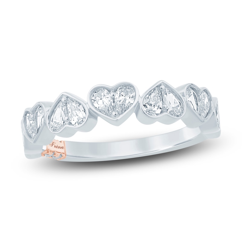 Main Image 1 of Pnina Tornai Pear-Shaped Lab-Grown Diamond Hearts Anniversary Ring 3/4 ct tw 14K White Gold