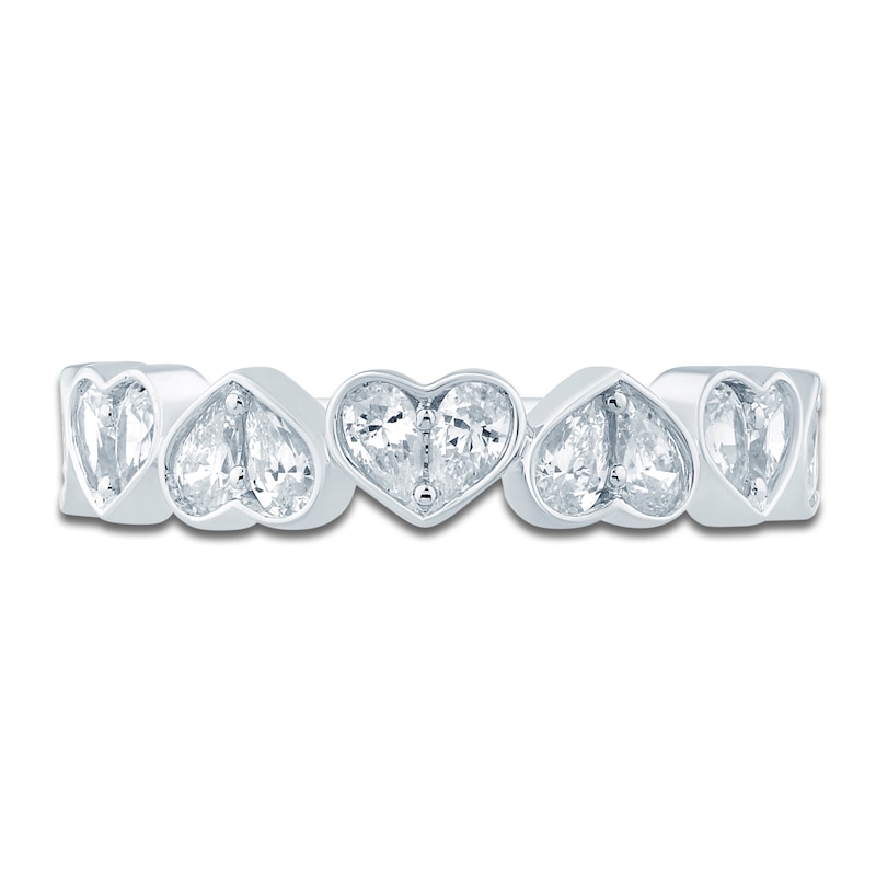 Main Image 3 of Pnina Tornai Pear-Shaped Lab-Grown Diamond Hearts Anniversary Ring 3/4 ct tw 14K White Gold
