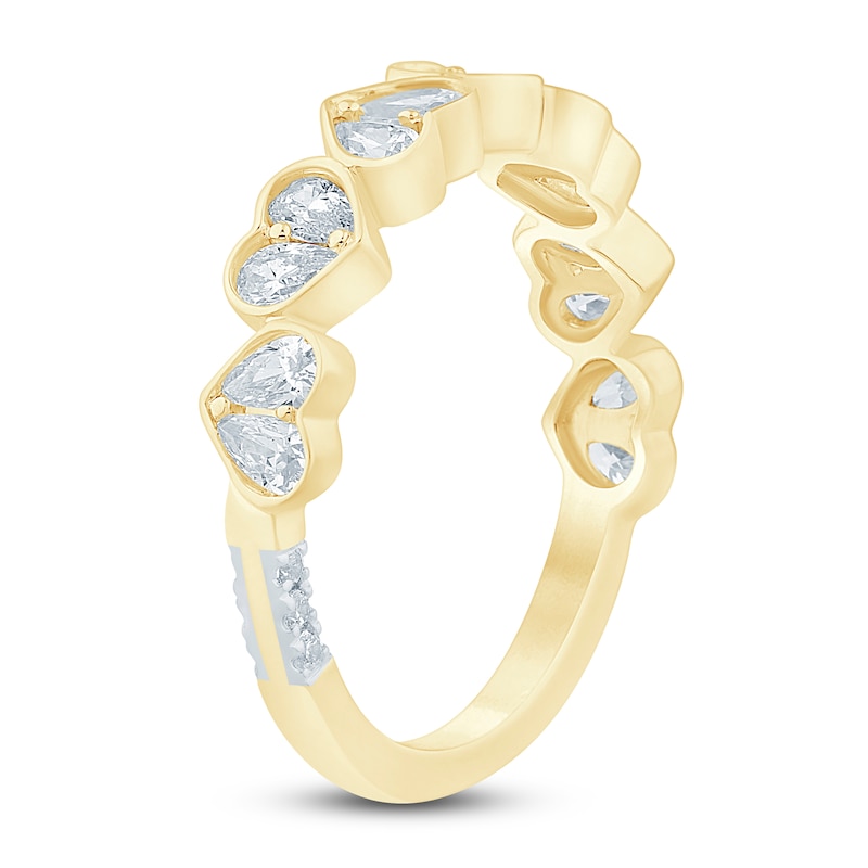 Main Image 2 of Pnina Tornai Pear-Shaped Lab-Grown Diamond Hearts Anniversary Ring 3/4 ct tw 14K Yellow Gold