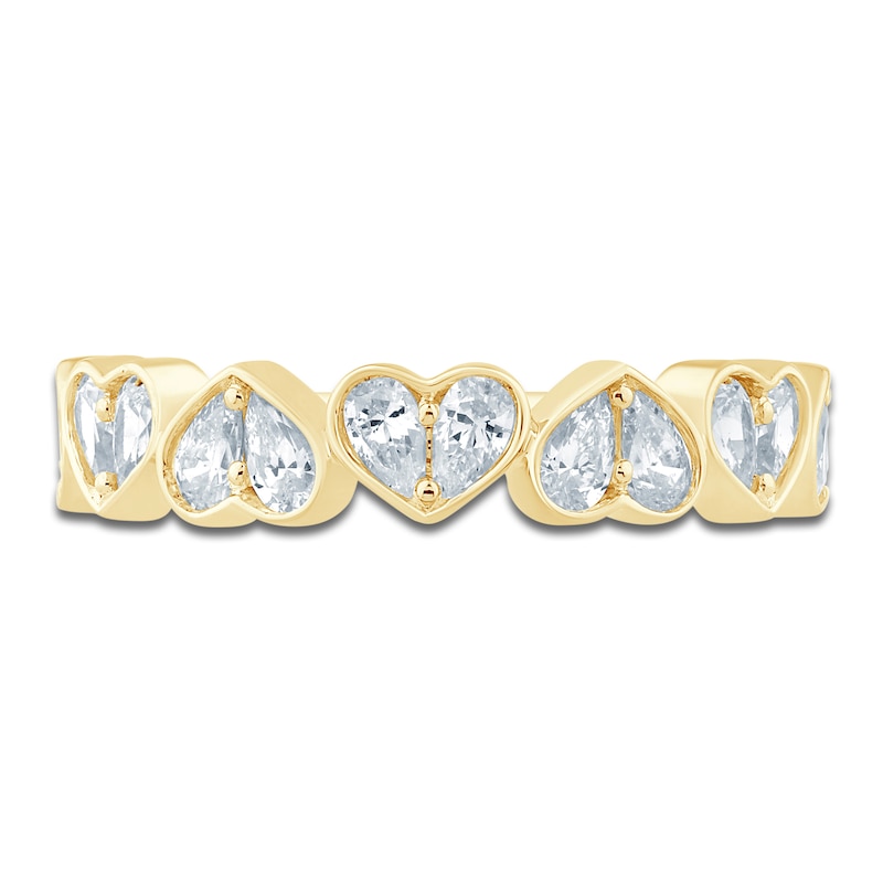 Main Image 3 of Pnina Tornai Pear-Shaped Lab-Grown Diamond Hearts Anniversary Ring 3/4 ct tw 14K Yellow Gold