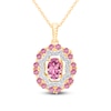 Thumbnail Image 1 of Kallati Oval-Cut Natural Pink Sapphire & Diamond Necklace 1/6 ct tw 14K Yellow Gold 18"