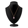 Thumbnail Image 3 of Kallati Oval-Cut Natural Pink Sapphire & Diamond Necklace 1/6 ct tw 14K Yellow Gold 18"