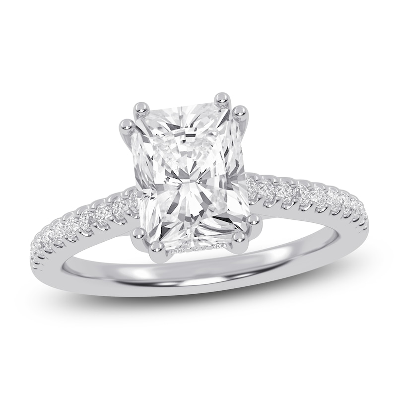 Main Image 1 of Radiant-Cut Lab-Grown Diamond Engagement Ring 1-3/4 ct tw 14K White Gold