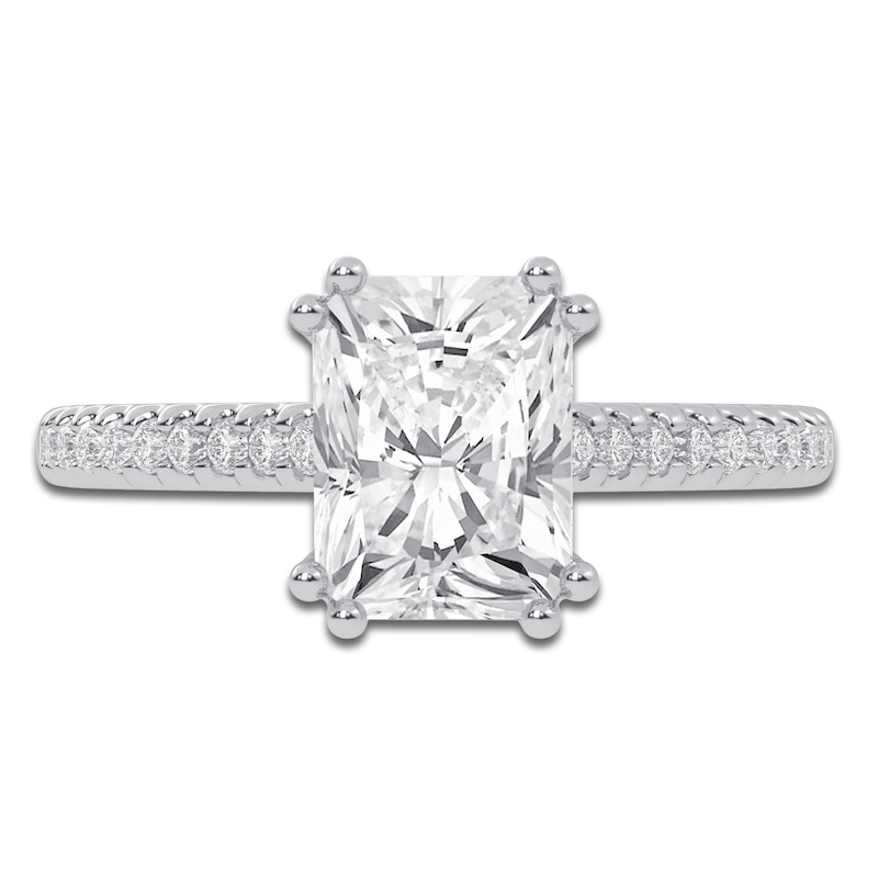 Main Image 3 of Radiant-Cut Lab-Grown Diamond Engagement Ring 1-3/4 ct tw 14K White Gold