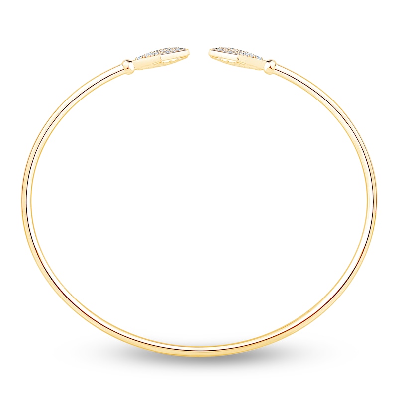 Main Image 3 of Diamond Open Cuff Bangle Bracelet 3/8 ct tw 14K Yellow Gold