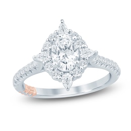 Pnina Tornai Oval-Cut Diamond Halo Engagement Ring 1-1/3 ct tw 14K White Gold