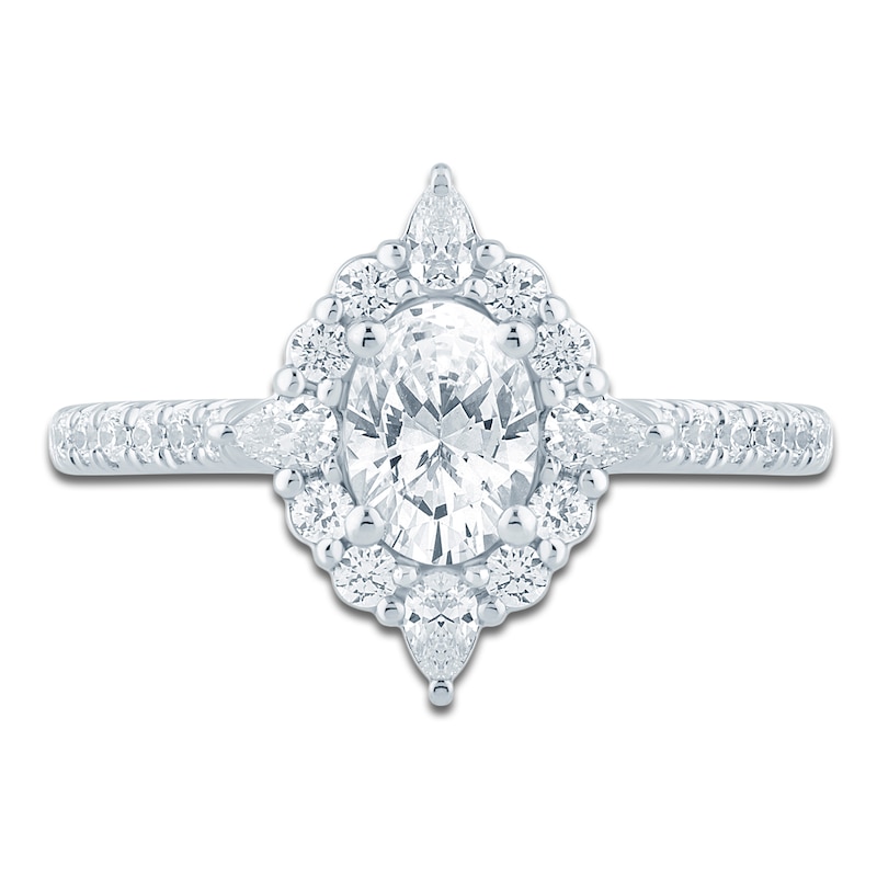 Main Image 3 of Pnina Tornai Oval-Cut Diamond Halo Engagement Ring 1-1/3 ct tw 14K White Gold