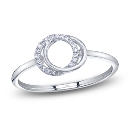 Shy Creation Diamond Overlapping Circles Ring 1/20 ct tw 14K White Gold SC55027232