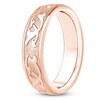 Thumbnail Image 2 of Men's Scroll Pattern Sandblast Wedding Band 18K Rose Gold 5.9mm