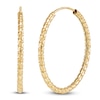 Thumbnail Image 2 of Twist-Pattern Endless Hoop Earrings 14K Yellow Gold 23mm
