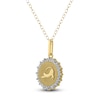 Thumbnail Image 2 of Diamond Stretching Cat Medallion Necklace 1/4 ct tw 10K Yellow Gold 18"