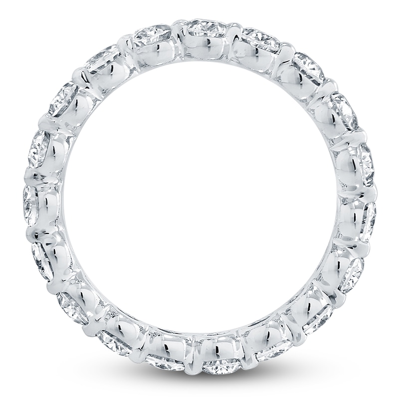 Main Image 2 of Certified Oval-Cut Diamond Eternity Band 3 - 4 ct tw 14K White Gold