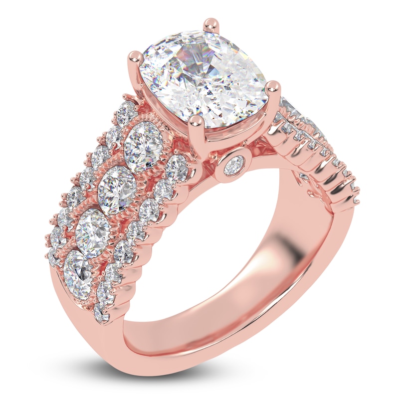Main Image 2 of Elongated Cushion-Cut Created By Jared Studio Lab-Grown Diamond Engagement Ring 3-3/4 ct tw 14K Rose Gold