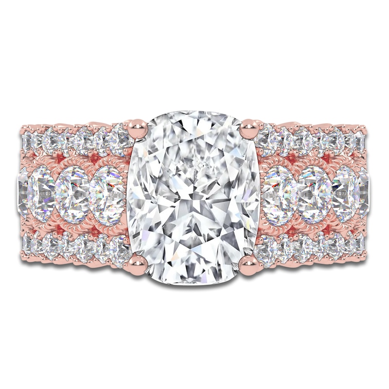 Main Image 3 of Elongated Cushion-Cut Created By Jared Studio Lab-Grown Diamond Engagement Ring 3-3/4 ct tw 14K Rose Gold