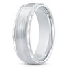 Thumbnail Image 2 of Men's Brushed Center Milgrain Wedding Band 14K White Gold 7mm