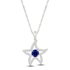 Thumbnail Image 1 of Blue & White Lab-Created Sapphire Starfish Necklace Sterling Silver 18"