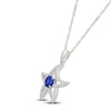 Thumbnail Image 2 of Blue & White Lab-Created Sapphire Starfish Necklace Sterling Silver 18"
