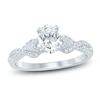 Thumbnail Image 1 of Oval-Cut Lab-Grown Diamond Twist Shank Engagement Ring 1 ct tw 14K White Gold