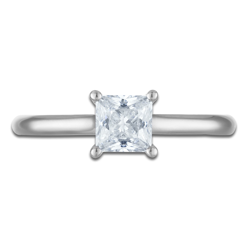 Main Image 3 of Princess-Cut Lab-Grown Diamond Solitaire Plus Engagement Ring 7/8 ct tw Platinum (VS2/F)