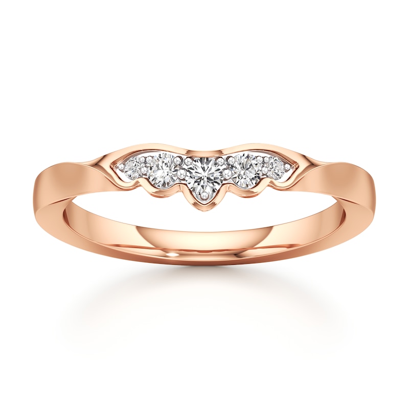 Main Image 1 of J'Lure Lab-Grown Diamond Scalloped Wedding Band 1/6 ct tw 18K Rose Gold