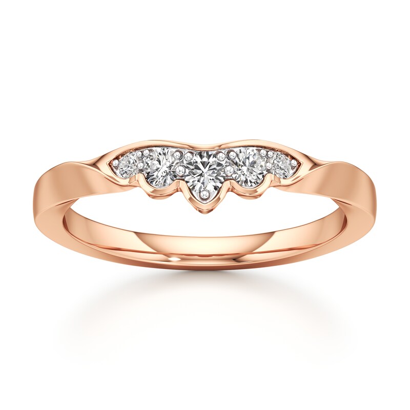 Main Image 1 of J'Lure Lab-Grown Diamond Scalloped Wedding Band 1/5 ct tw 18K Rose Gold