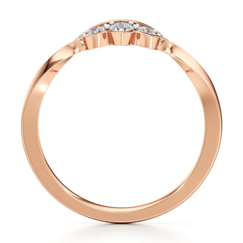 Main Image 2 of J'Lure Lab-Grown Diamond Scalloped Wedding Band 1/5 ct tw 18K Rose Gold