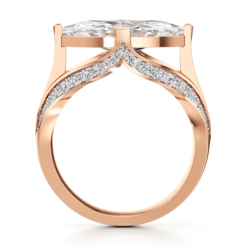 Main Image 2 of J'Lure Lab-Grown Diamond Moval Old-Cut Engagement Ring 3-1/2 ct tw 18K Rose Gold