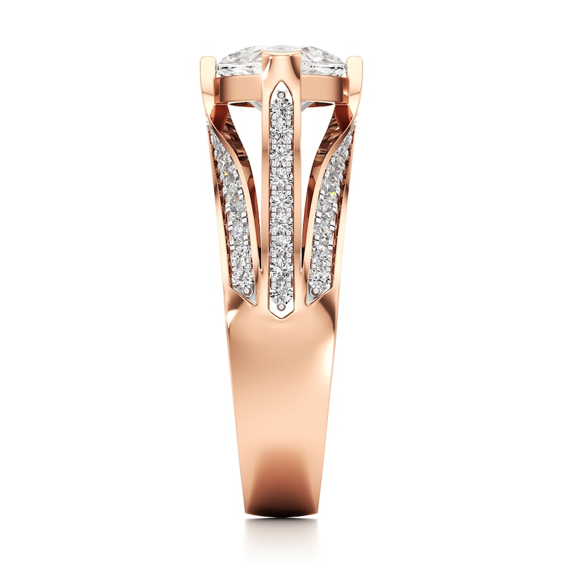 Main Image 3 of J'Lure Lab-Grown Diamond Moval Old-Cut Engagement Ring 3-1/2 ct tw 18K Rose Gold